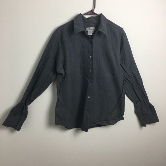 AKA Eddie Bauer Button Down Shirt Gray White XL - Picture 2 of 12